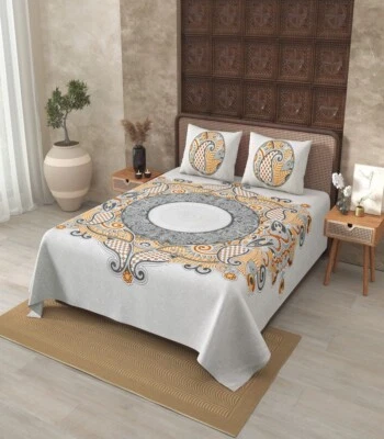 Sábana bajera de algodón con estampado de mandala celestial Foto 1 de 4