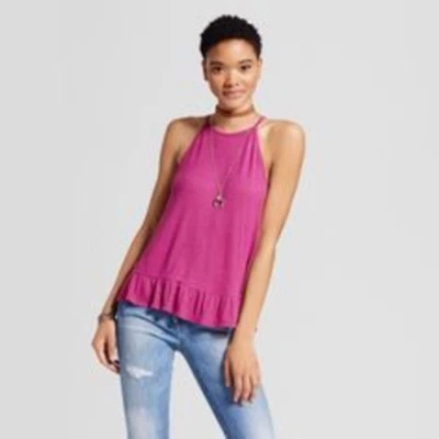 Mossimo Womens Pink Ribbed Rayon Camisole Top — 第 1/4 张图片