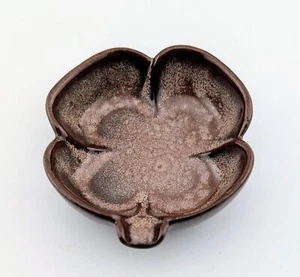 Frankoma Clover Ceramic Ashtray/Trivet /Butter Pat Brown Satin Glaze 513? - Picture 1 of 3