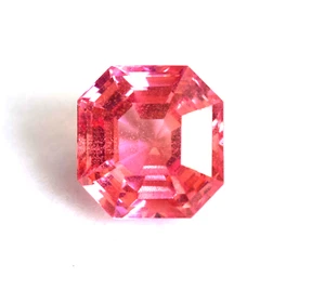 Loose Gemstone Ceylon's 14 CT Natural Radiant Cut Pink Padparadscha Sapphire - Picture 1 of 8