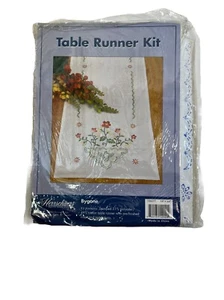 Herrschners stamped cross stitch kits Table Runner 106115 Bygone 14” X 44” - Picture 1 of 2
