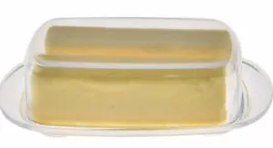 Clear Acrylic Butter Dish With Lid Plastic Covered Cheese Holder with Tray - Picture 1 of 3