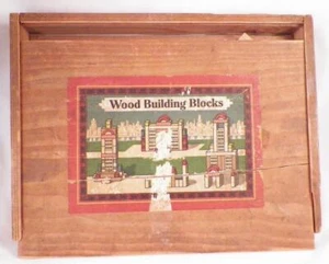 Wood Building Blocks in OB Toy 34 Piece Architectural Vintage - Picture 1 of 9