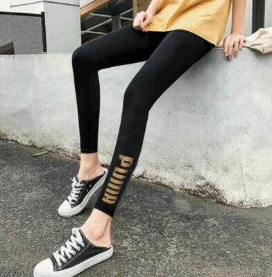 De Mujer PUMA Esencial Leggings Negro Yoga Gimnasio Ejercicio 581625-81 Nuevo - Imagen 1 de 4