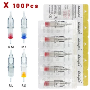 100pcs Cartridge Tattoo Needles Disposable Safety Sterilized Tattoo Shader - Picture 1 of 12