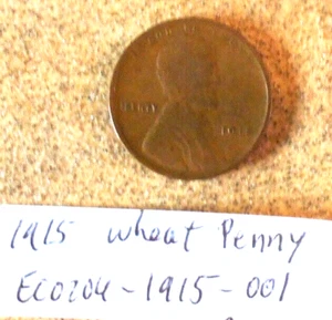 1915  Lincoln Wheat Penny Date Strike "15" Error; Vintage Old Coin Money - Picture 1 of 3