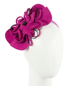 Fuchsia felt flower autumn & winter racing fascinator Max Alexander RRP $129 - Picture 1 of 5