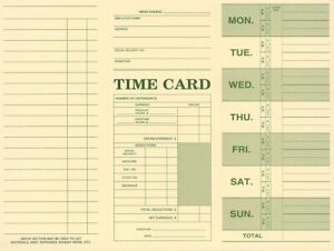 - Employee Attendance Weekly Time Card (Pack of 50)
