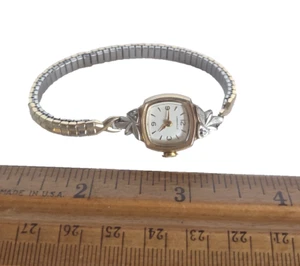 Vintage Caravelle N3 10K Rolled Gold Bezel W/2 Diamonds Armbanduhr *Not Working - Bild 1 von 5