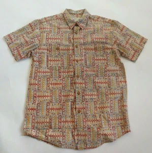 ORVIS Baumwolle mehrfarbig Print gemustert Kurzarm Knopf Hemd ~ Herren Medium - Bild 1 von 8