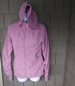 Lululemon durchgehender Reißverschluss gerafft Fitnessstudio Yoga Farbe Mauve Pink Größe 4 - Bild 1 von 3
