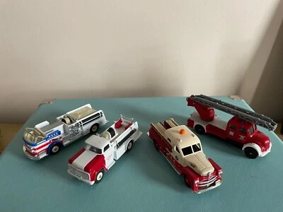 Bundle 4x Corgi 4” FIRE ENGINES Diecast Vintage Cars PUMPER ALF Seagrave MAGIRUS - Image 1 of 4