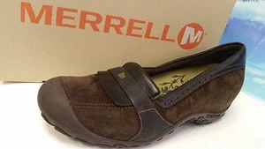Merrell Plaza Bandeau Women's Suede Leather Chocolate Brown Mary Janes 10 EUC - Picture 1 of 1