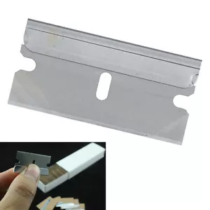 100 x Carbon Steel Razor Blade 1.5" Single Edge Scraping Tool Window Tint Clean - Picture 1 of 6