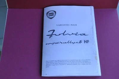 LANCIA FULVIA COUPE RALLYE 1,6HF COPIE NOTICE ENTRETIEN pour carnet de bord 1970 Foto 1 de 4