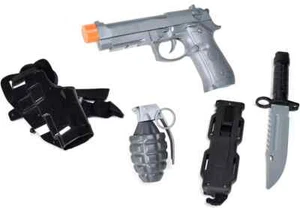 Kommando Spielzeug Spielset 5 Stück Militär Spielzeug für Kinder Cowboy Sheriff Blaster mit - Bild 1 von 2