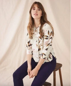 BN White Stuff Women's Seaflower Top Lyocell 'Ivory Mlt' - Size UK16 - Picture 1 of 5