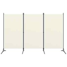 vidaXL Paravento 3 Pannelli Bianco Crema 260x180 cm Divisorio Separè Schermo