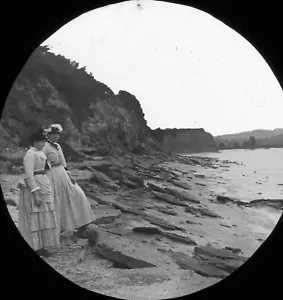 SELTENE antike magische Laterne Dia Foto VIKTORIANER AM GARTENKLIPPE WESTBURY UM 1890 - Bild 1 von 4