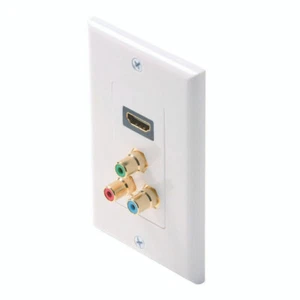 Steren Standard HDMI + 3-RCA Klinke (R/G/B) Wandplatte weiß - Bild 1 von 1