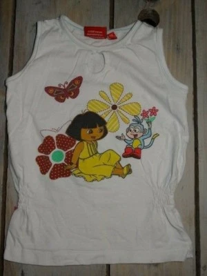 T-shirt débardeur blanc sans manches imprimé DORA Taille 5 ans - Photo 1/3