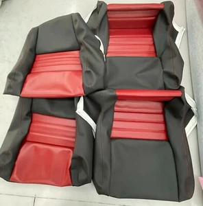 1979-1982 Corvette Seats Cover(2" bolster) BLACK / RED INSERT - Bild 1 von 7