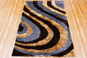 Handmade Polyester Carpets Soft Shaggy Area Rug for Bedroom 5X6 ft.
