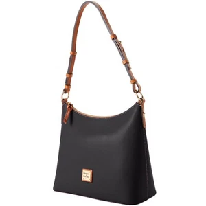 NWT Dooney and Bourke Wexford Hobo Leather Black Brown Genuine 2023 Purse - Picture 1 of 2