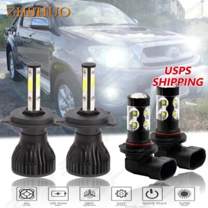 Para For Toyota Hilux 2004-2019 Combo Kit de faros LED Hi / Low +Luz antiniebla - Picture 1 of 12
