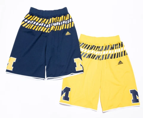 Michigan Wolverines Basketball Shorts 2-Pack Men's Medium Blue Yellow Sports Cover