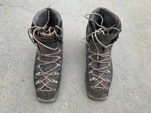 VINTAGE LEATHER KASTINGER CLASSIC 1950s 1960s Alpina Ski Boots Size US WN 9.5 - Picture 1 of 10