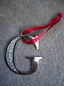Harvey Lewis Holiday Ornament Letter G European Crystals 2 1/2" - Picture 1 of 6