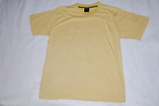 Boys Tee Shirt Short Sleeve GOLD WHITE Thin Stripe CREW NECK  10-12