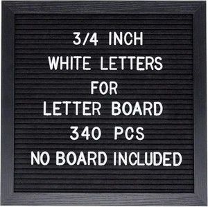 Felt Letter Board Letters Set - Pre-Cut 340pcs 3/4 Inch White 0.75 - Picture 1 of 4
