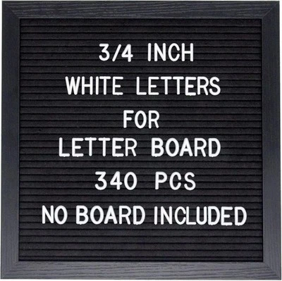 Felt Letter Board Letters Set - Pre-Cut 340pcs 3/4 Inch White 0.75  - Image 1 of 4