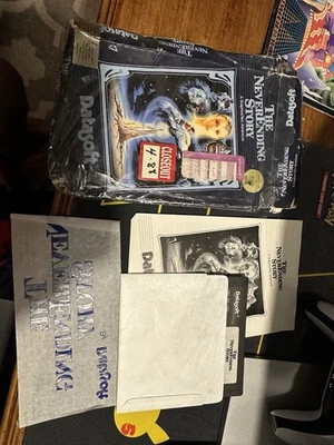 The Never Ending Story Commodore 64 Atari XL/XE Disk + Map + Manual + inserts - Image 1 of 4