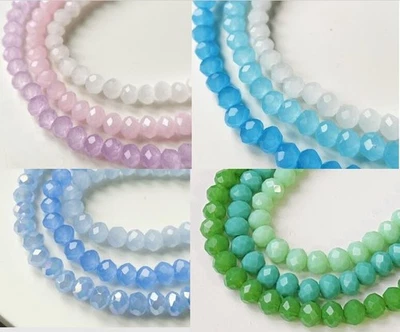 4mm Facettierte Kristall Glasperlen Jade DIY Schmuck Basteln rosa Türkis Blau - Bild 1 von 4