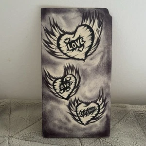 Prison Art Greeting Card Love Over Everything Hearts Ink Pen Drawing Handmade - Picture 1 of 7