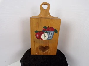 De colección MCM 1997 Apple Cesta Madera Corazones Bolsa Soporte Cocina - Imagen 1 de 9