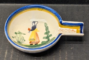 Henriot Quimper Open Salt, Spoon Rest or Ashtray, Woman Center France 4" x 3" - Picture 1 of 3