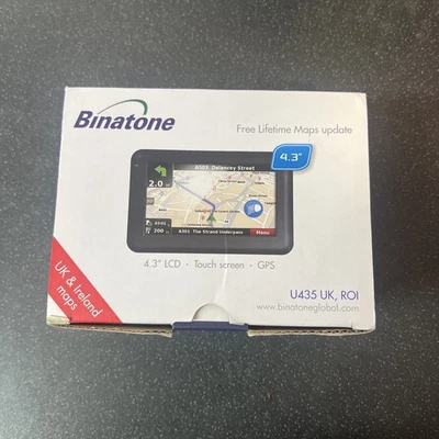 Binatone U435 4.3 Inch Sat Nav Lifetime Maps Uk & ROI Navigation System  - Image 1 of 4