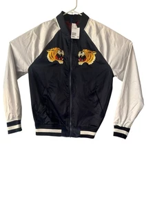 H&M Sukajan Tiger Embroidered Japan Souvenir Bomber Jacket M NWT Streetwear - Picture 1 of 9