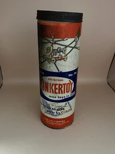 Vintage Tinkertoy Kanister Holzteile Nr. 116 50er-60er Jahre unvollständig - Bild 1 von 8