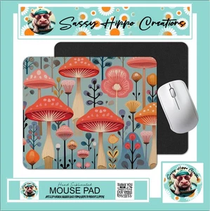 Mauspad Pilz Vintage Retro Abstrakt Anti Rutsch Rückseite Leicht Sublimiert - Bild 1 von 4