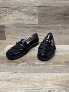 Mocasines Cole Haan con hebilla de pellizco de cuero negro para hombre talla 12 - Imagen 1 de 8