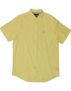 TOMMY HILFIGER Mens Short Sleeve Shirt XL Yellow Cotton BI13 - Picture 1 of 3