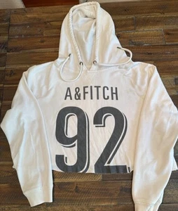 Women’s Abercrombie & Fitch Cut Off Hoodie Sz L  - Picture 1 of 10