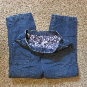 Haband 12 P Flannel Lined Pull On Elastic Waist Jeans Deep Front Pockets Warm - Picture 1 of 2