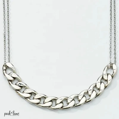 Collar Park Lane KOHRS Doble Hilo Plata Cadena Eslabonada Años 80 Ambiente Motociclista Foto 1 de 4