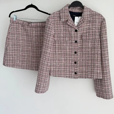 Theory Tweed Blazer Skirt Suit Set 10 & 12 Quiet Luxury Elegant Old Money Blair - Image 1 of 4